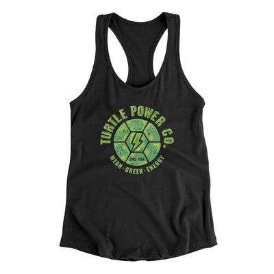 Turtle Power Co. Women's Racerback Tank Black | Funny Shirt from Famous In Real Life