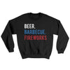 Beer, Barbecue, Fireworks Ugly Sweater Black | Funny Shirt from Famous In Real Life