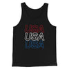 Usa Usa Usa Men/Unisex Tank Top Black | Funny Shirt from Famous In Real Life