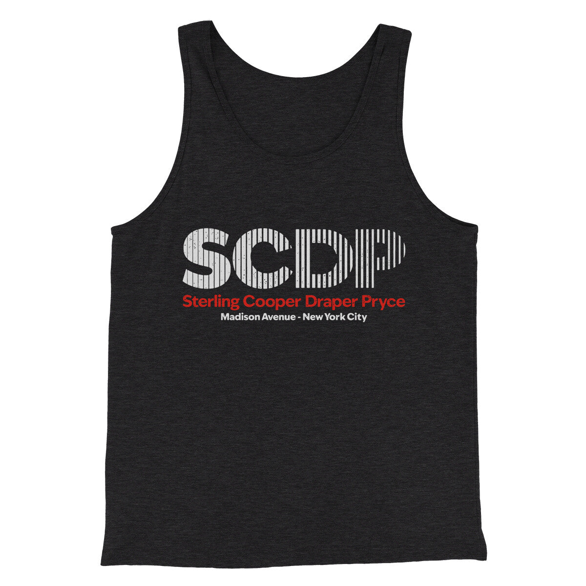 Sterling Cooper Draper Pryce Men/Unisex Tank Top Charcoal Black TriBlend | Funny Shirt from Famous In Real Life