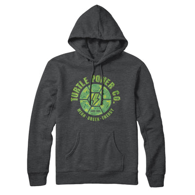 Turtle Power Co. Hoodie Charcoal Heather | Funny Shirt from Famous In Real Life