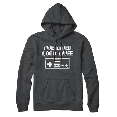 I’ve Lived 1000 Lives Hoodie Charcoal Heather | Funny Shirt from Famous In Real Life
