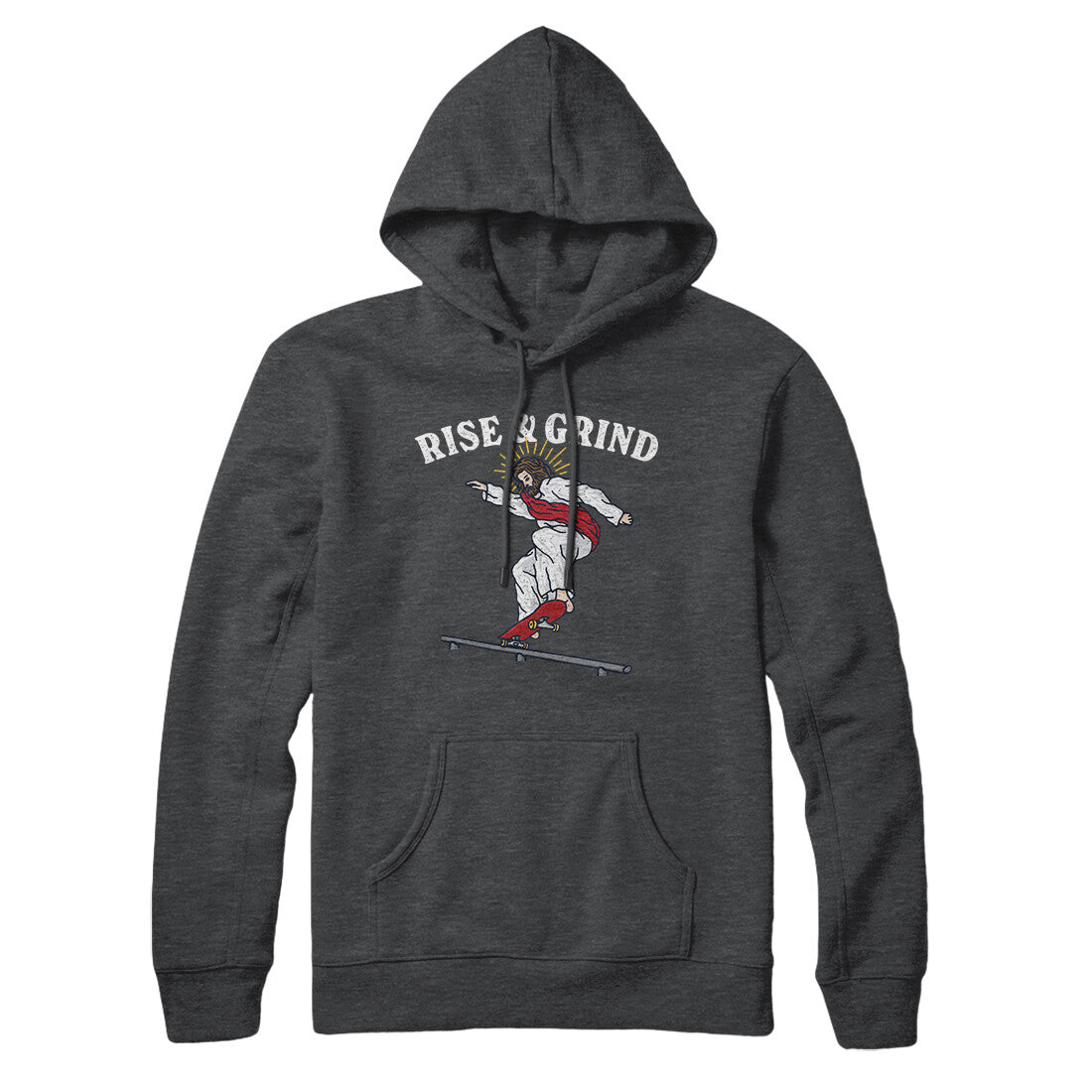 Rise And Grind Hoodie Charcoal Heather | Funny Shirt from Famous In Real Life
