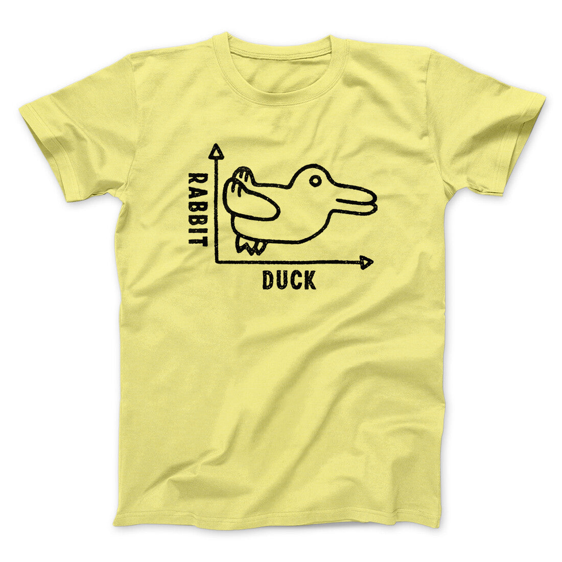 Rabbit Duck Graph Men/Unisex T-Shirt Cornsilk | Funny Shirt from Famous In Real Life