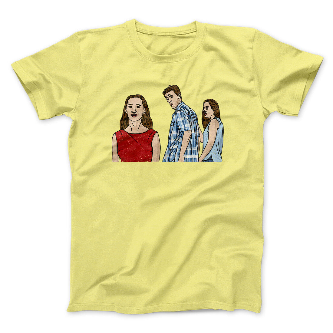 Distracted Boyfriend Meme Funny Men/Unisex T-Shirt | Funny Shirt from Famous In Real Life