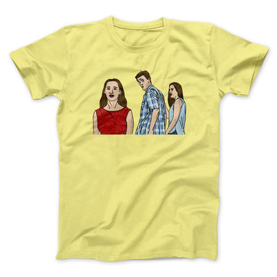 Distracted Boyfriend Meme Funny Men/Unisex T-Shirt Cornsilk | Funny Shirt from Famous In Real Life