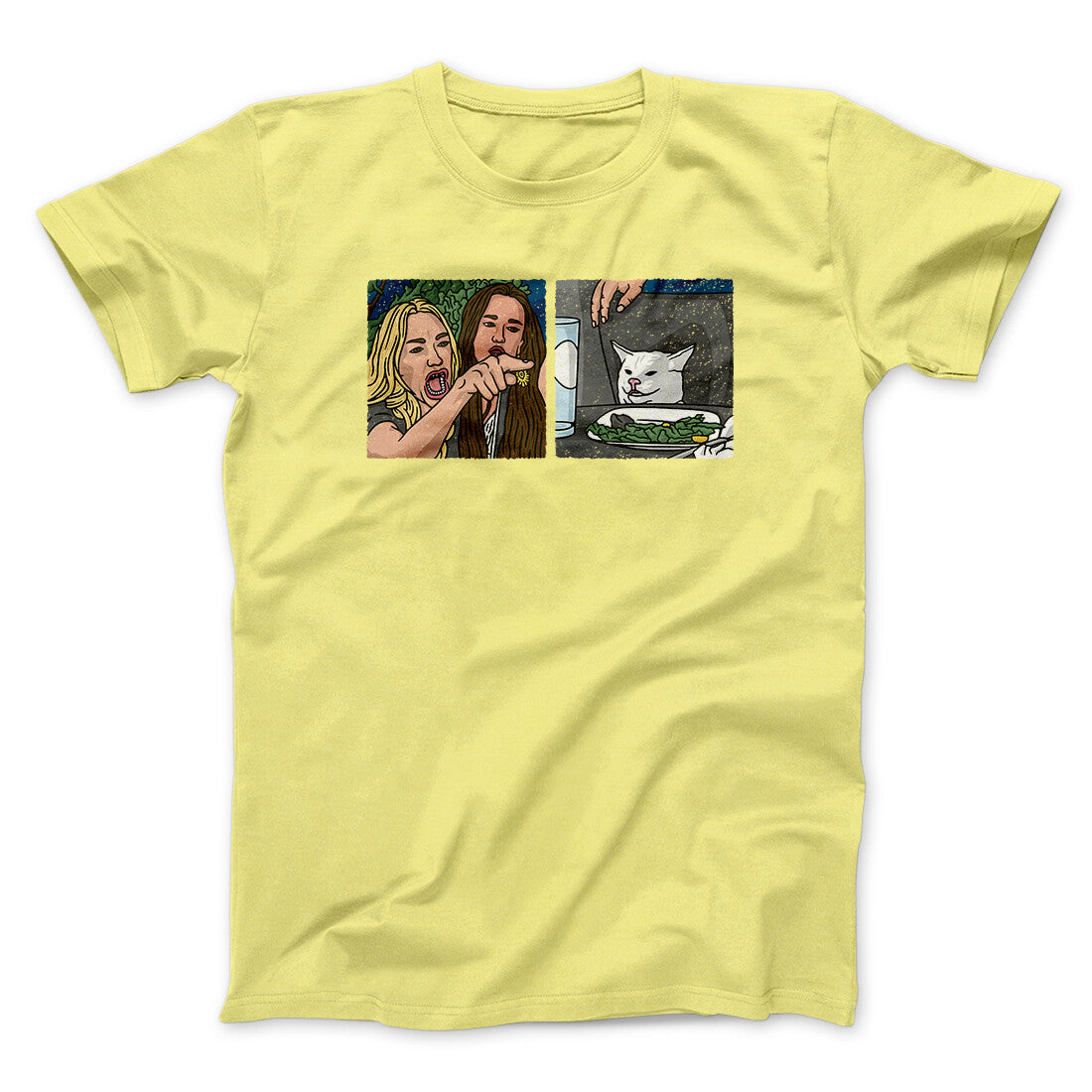 Woman Yelling At A Cat Meme Funny Men/Unisex T-Shirt | Funny Shirt from Famous In Real Life