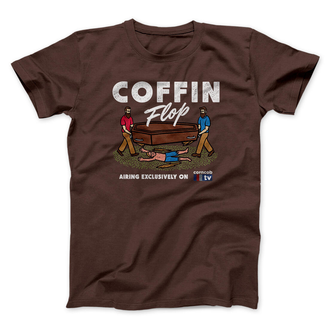 Coffin Flop Men/Unisex T-Shirt Dark Chocolate | Funny Shirt from Famous In Real Life