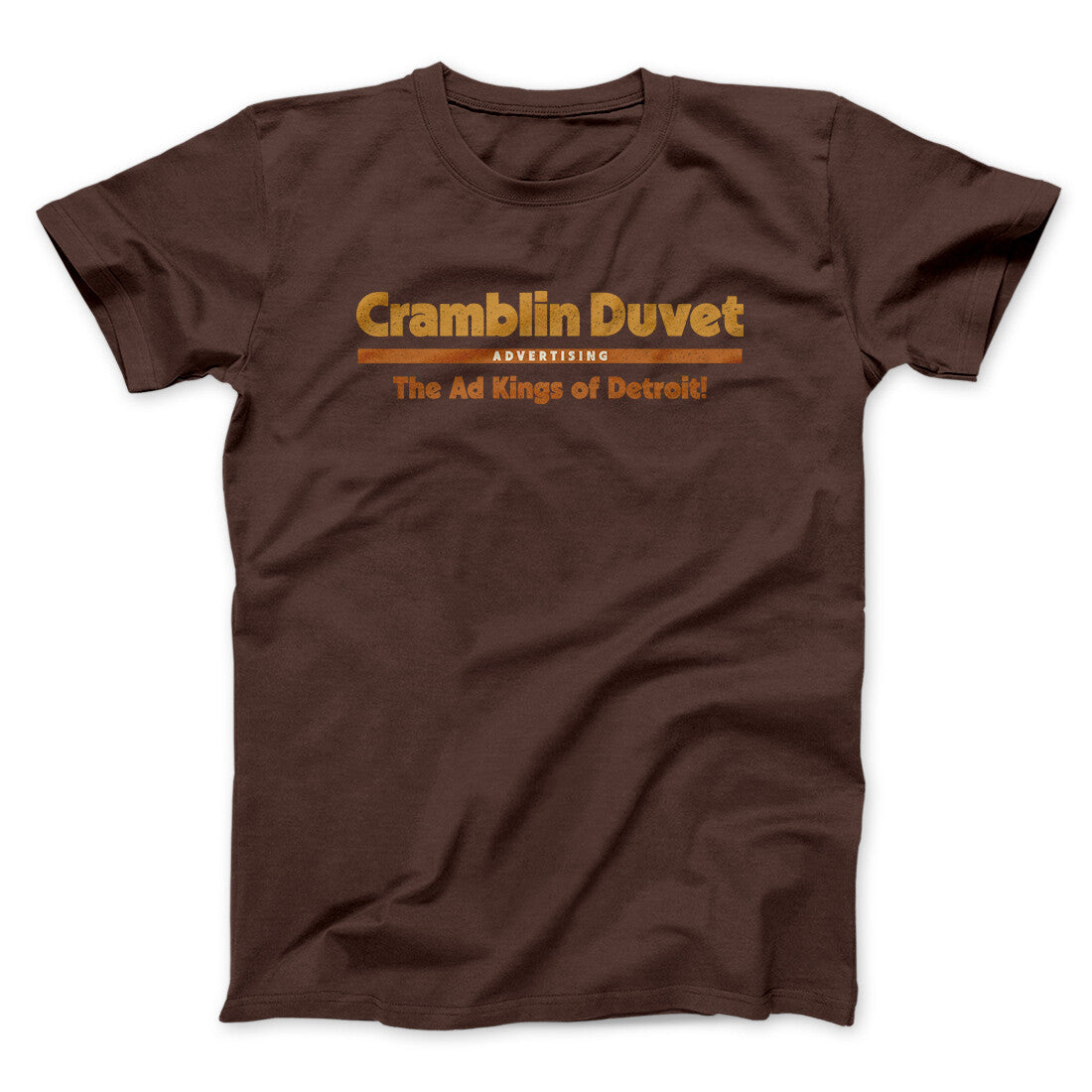 Cramblin Duvet Advertising Men/Unisex T-Shirt Dark Chocolate | Funny Shirt from Famous In Real Life