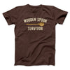 Wooden Spoon Survivor Men/Unisex T-Shirt Dark Chocolate | Funny Shirt from Famous In Real Life