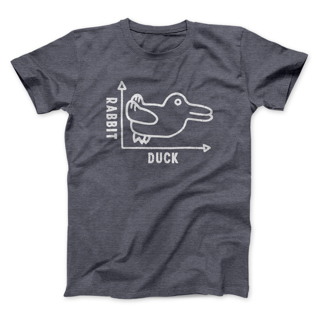 Rabbit Duck Graph Men/Unisex T-Shirt Dark Heather | Funny Shirt from Famous In Real Life