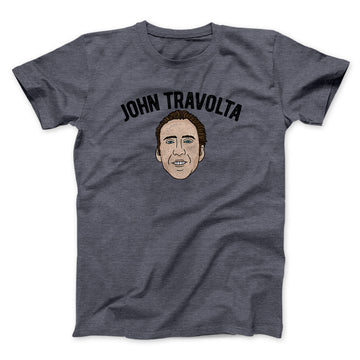 John Travolta Funny Movie Men/Unisex T-Shirt Dark Heather | Funny Shirt from Famous In Real Life