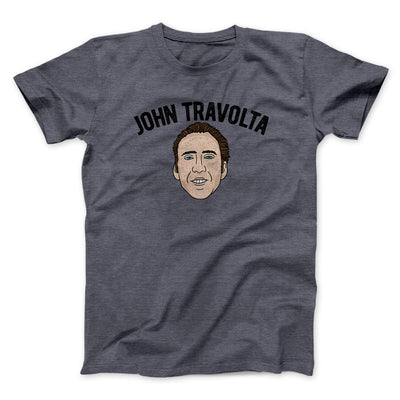John Travolta Funny Movie Men/Unisex T-Shirt Dark Heather | Funny Shirt from Famous In Real Life