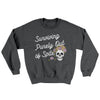 Surviving Purely On Spite Ugly Sweater Dark Heather | Funny Shirt from Famous In Real Life