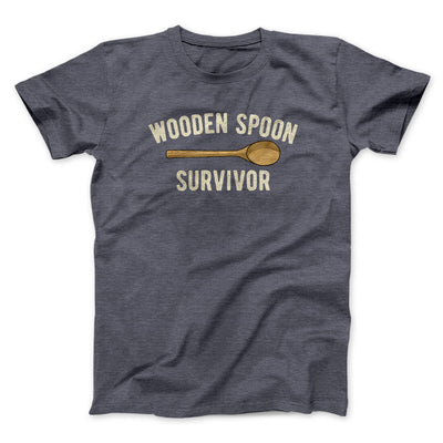 Wooden Spoon Survivor Men/Unisex T-Shirt Dark Heather | Funny Shirt from Famous In Real Life