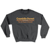 Cramblin Duvet Advertising Ugly Sweater Dark Heather | Funny Shirt from Famous In Real Life