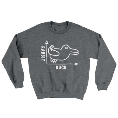 Rabbit Duck Graph Ugly Sweater Graphite Heather | Funny Shirt from Famous In Real Life