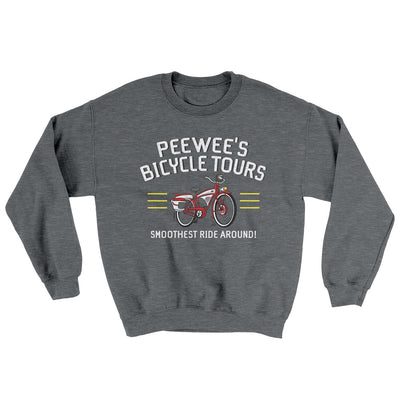 Peewee Bicycle Tours Ugly Sweater Graphite Heather | Funny Shirt from Famous In Real Life