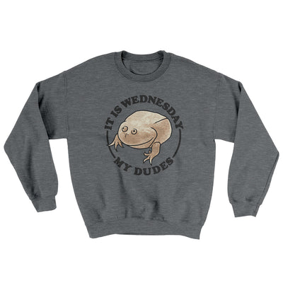 It Is Wednesday My Dudes Ugly Sweater Graphite Heather | Funny Shirt from Famous In Real Life