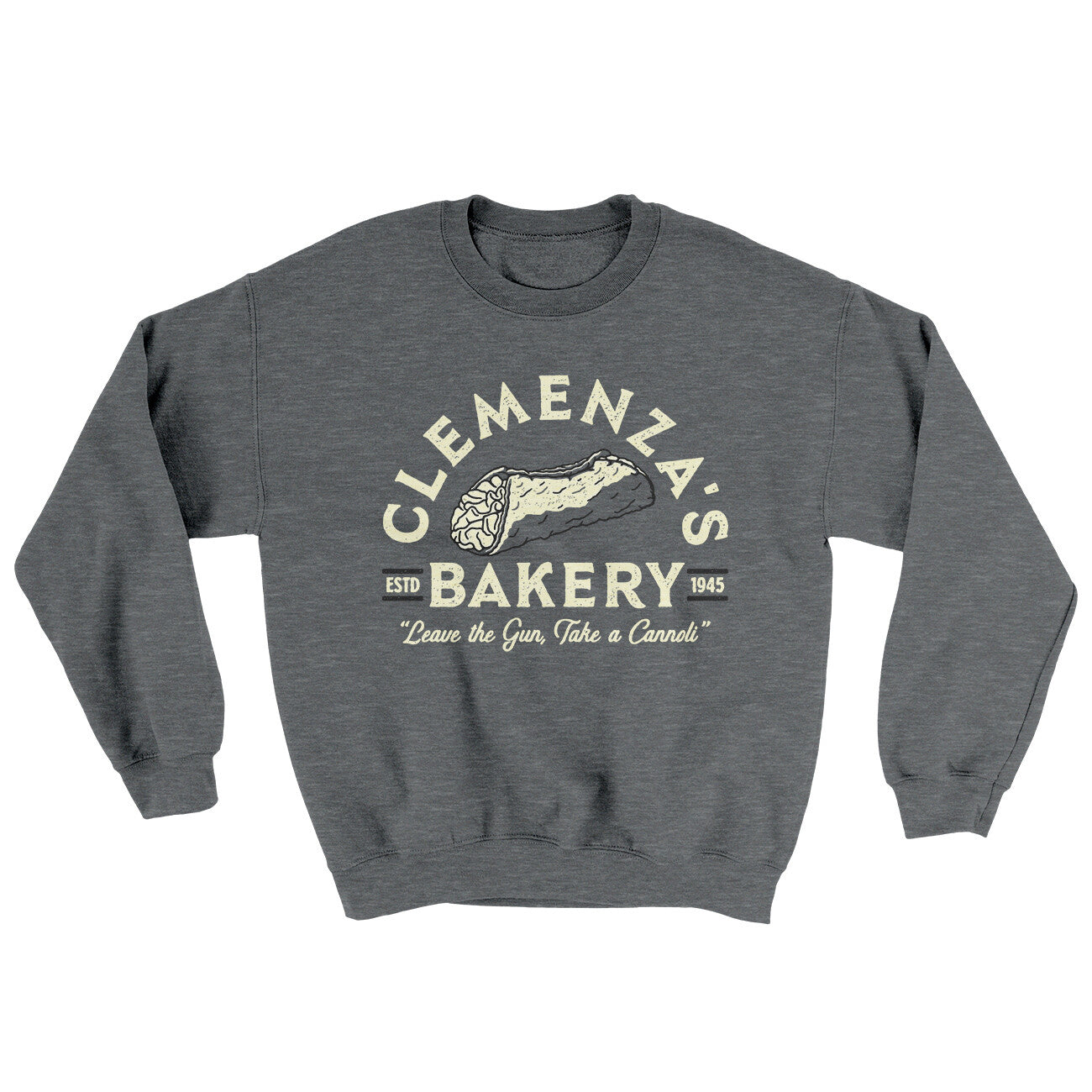 Clemenza’s Bakery Ugly Sweater Graphite Heather | Funny Shirt from Famous In Real Life