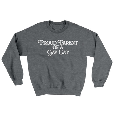 Proud Parent Of A Gay Cat Ugly Sweater Graphite Heather | Funny Shirt from Famous In Real Life