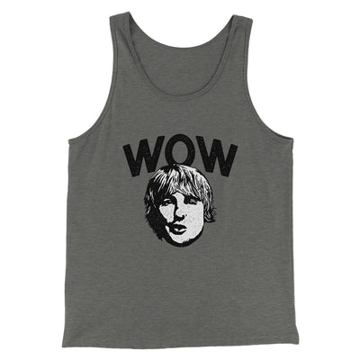 Wow Men/Unisex Tank Top Grey TriBlend | Funny Shirt from Famous In Real Life