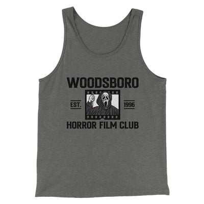 Woodsboro Horror Film Club Men/Unisex Tank Top Grey TriBlend | Funny Shirt from Famous In Real Life