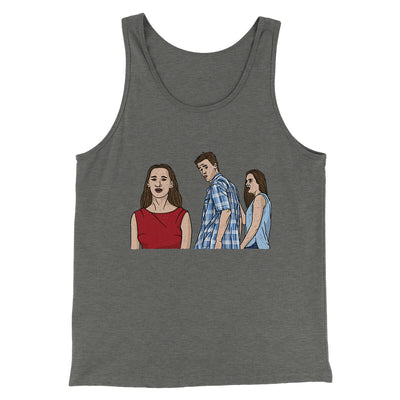 Distracted Boyfriend Meme Funny Men/Unisex Tank Top Grey TriBlend | Funny Shirt from Famous In Real Life