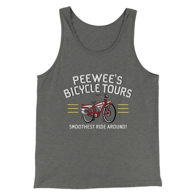 Peewee Bicycle Tours Men/Unisex Tank Top Grey TriBlend | Funny Shirt from Famous In Real Life
