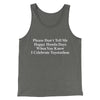 Don’t Tell Me Happy Honda Days I Celebrate Toyotathon Men/Unisex Tank Top Grey TriBlend | Funny Shirt from Famous In Real Life