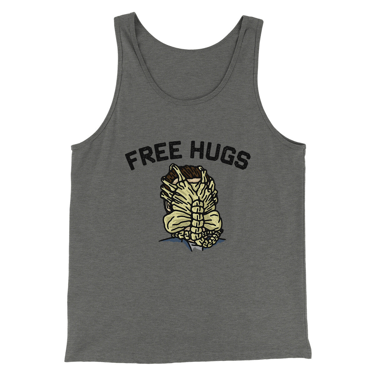 Free Hugs Facehugger Men/Unisex Tank Top Grey TriBlend | Funny Shirt from Famous In Real Life