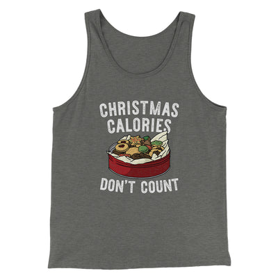 Christmas Calories Don’t Count Men/Unisex Tank Top Grey TriBlend | Funny Shirt from Famous In Real Life