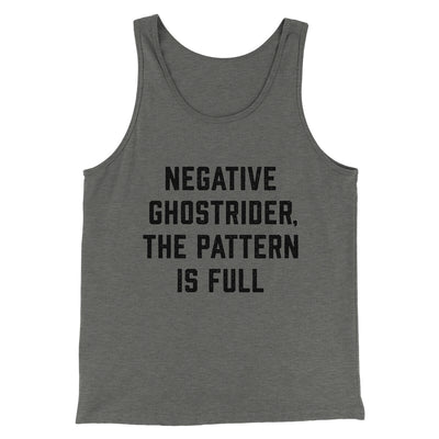 Negative Ghostrider The Pattern Is Full Funny Movie Men/Unisex Tank Top Grey TriBlend | Funny Shirt from Famous In Real Life