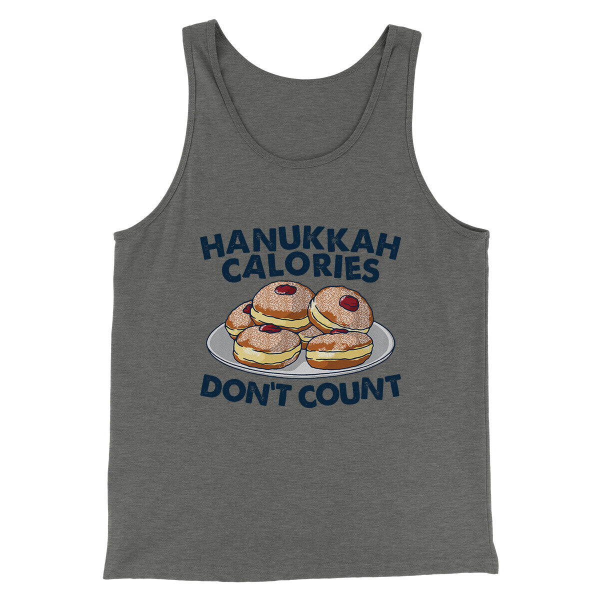 Hanukkah Calories Don't Count Funny Hanukkah Men/Unisex Tank Top | Funny Shirt from Famous In Real Life