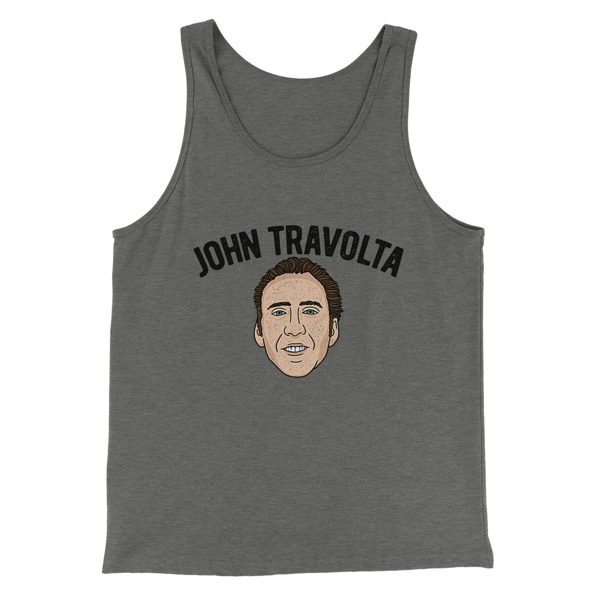 John Travolta Funny Movie Men/Unisex Tank Top Grey TriBlend | Funny Shirt from Famous In Real Life
