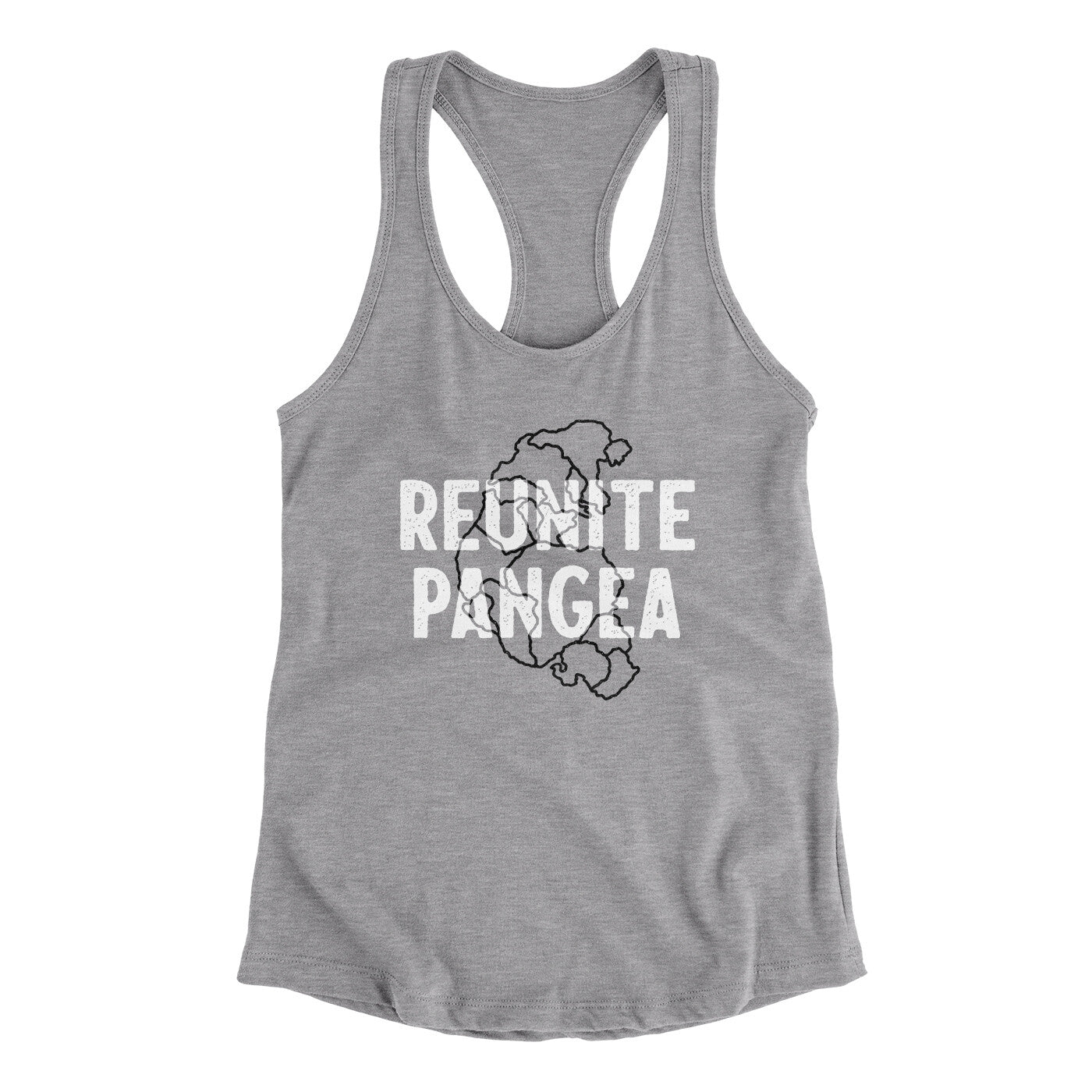 Reunite Pangea Women's Racerback Tank Heather Grey | Funny Shirt from Famous In Real Life