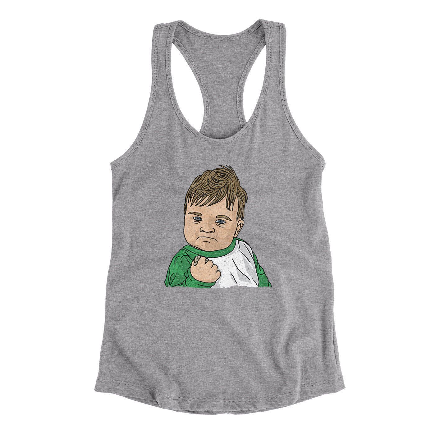 Success Kid Meme Funny Women's Racerback Tank | Funny Shirt from Famous In Real Life