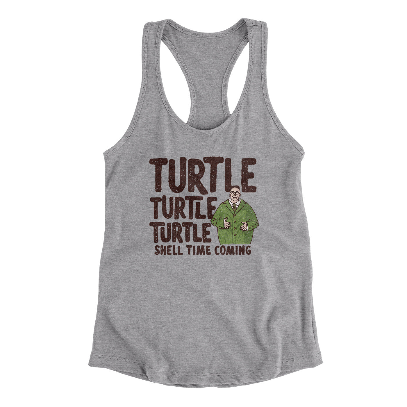 Turtle Turtle Turtle Women's Racerback Tank Heather Grey | Funny Shirt from Famous In Real Life