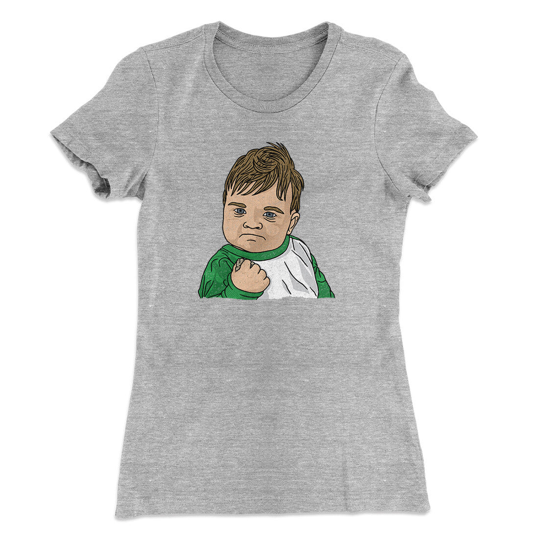 Success Kid Meme Funny Women's T-Shirt Heather Grey | Funny Shirt from Famous In Real Life