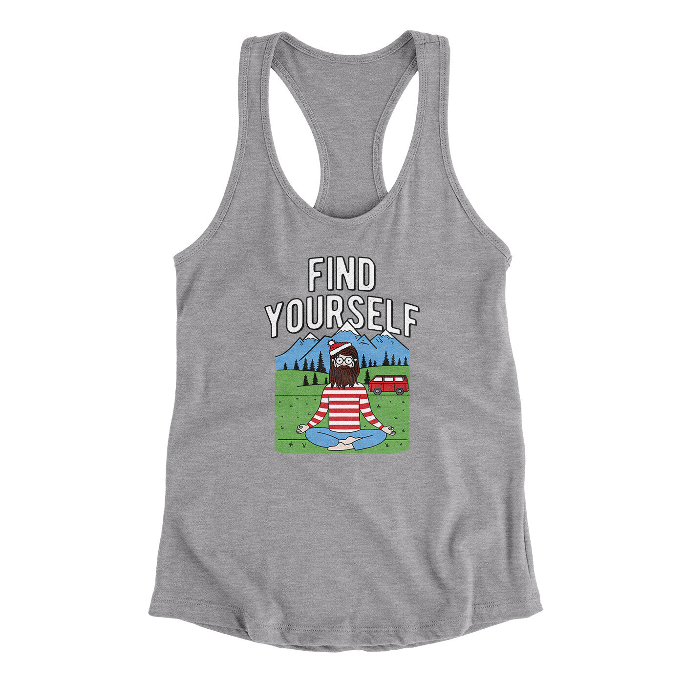 Find Yourself Women's Racerback Tank | Funny Shirt from Famous In Real Life