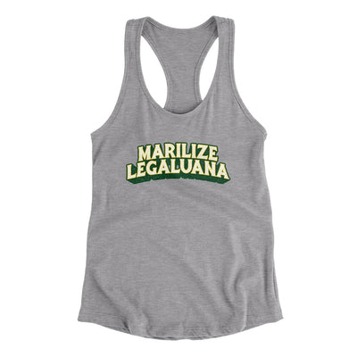 Marilize Legaluana Women's Racerback Tank Heather Grey | Funny Shirt from Famous In Real Life