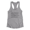 Letter To Sam Women's Racerback Tank Heather Grey | Funny Shirt from Famous In Real Life
