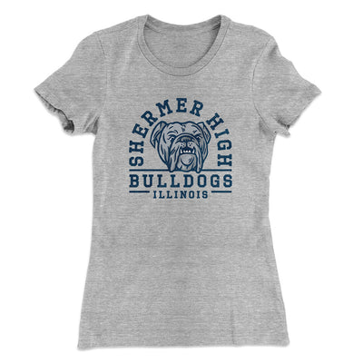 Shermer High Bulldogs Women's T-Shirt Heather Grey | Funny Shirt from Famous In Real Life