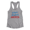 Happy Birthday America Women's Racerback Tank Heather Grey | Funny Shirt from Famous In Real Life