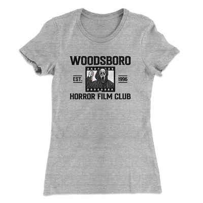 Woodsboro Horror Film Club Women's T-Shirt Heather Grey | Funny Shirt from Famous In Real Life