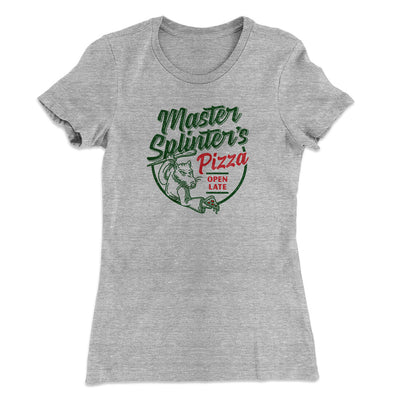 Master Splinters Pizza Women's T-Shirt Heather Grey | Funny Shirt from Famous In Real Life