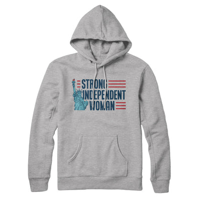 Strong Independent Woman Hoodie Heather Grey | Funny Shirt from Famous In Real Life