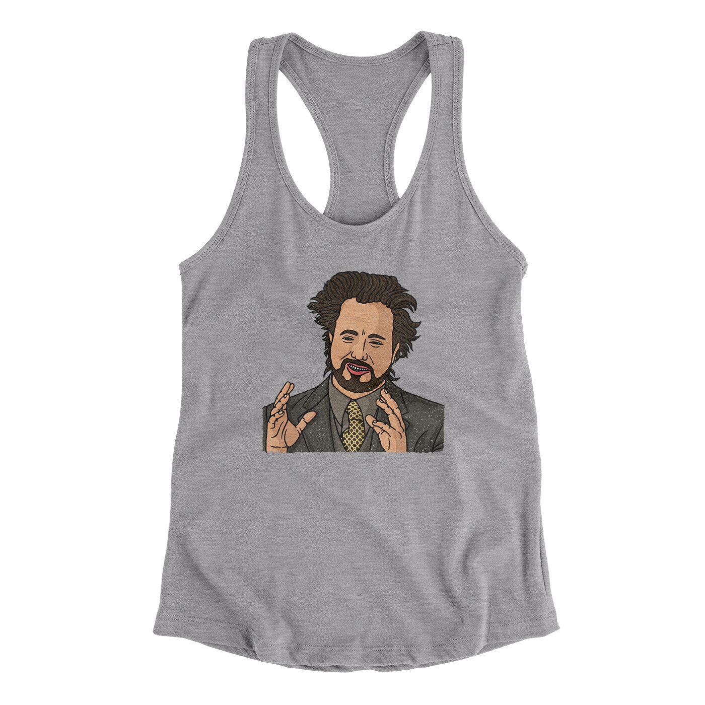 Alien Guy Meme Funny Women's Racerback Tank | Funny Shirt from Famous In Real Life