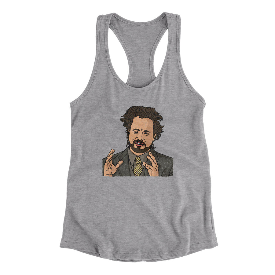 Alien Guy Meme Funny Women's Racerback Tank | Funny Shirt from Famous In Real Life