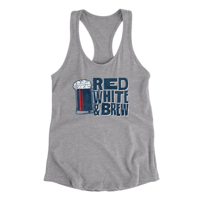 Red White And Brew Women's Racerback Tank Heather Grey | Funny Shirt from Famous In Real Life